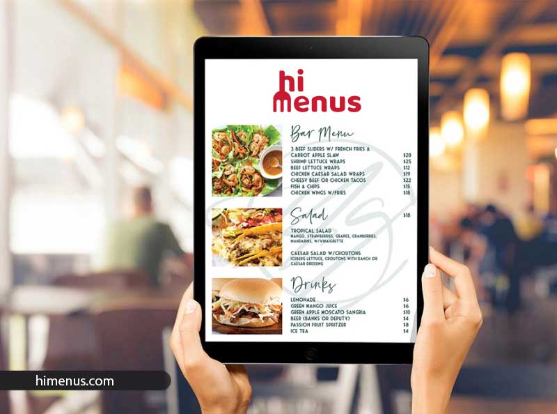 Restaurant Digital Menu Feature for HiMenus Restaurant Software